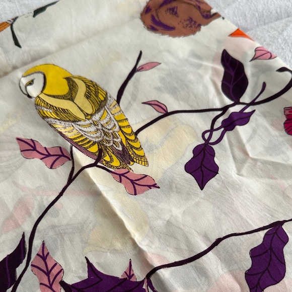 Tory Burch Orange and Cream Patterned Scarf - Picture 6 of 9